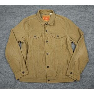 Levi's Corduroy Jean Jacket Womens Large Beige Button Up Trucker